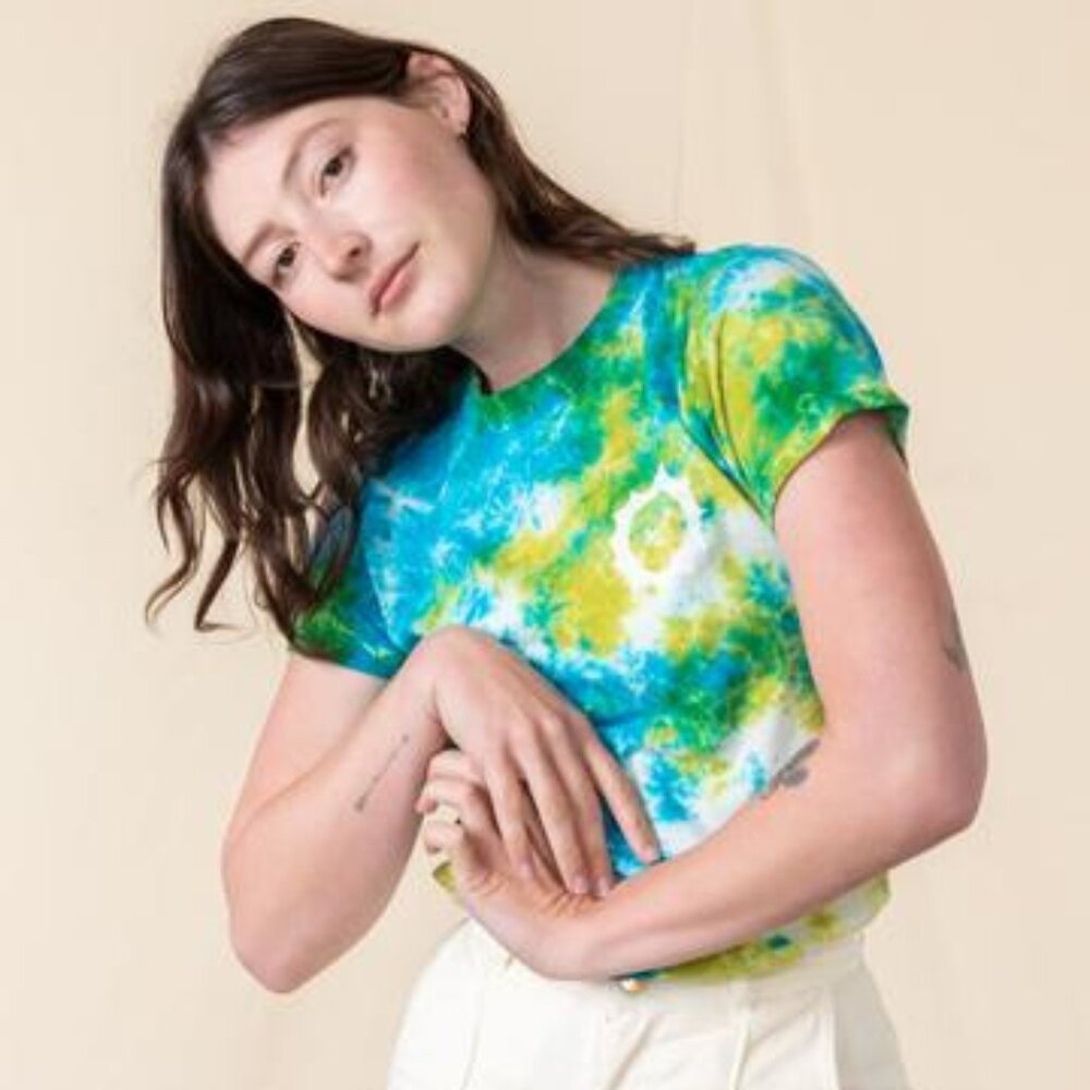 NEW Big Bud Press Green Lagoon tie dye tee, size XXS